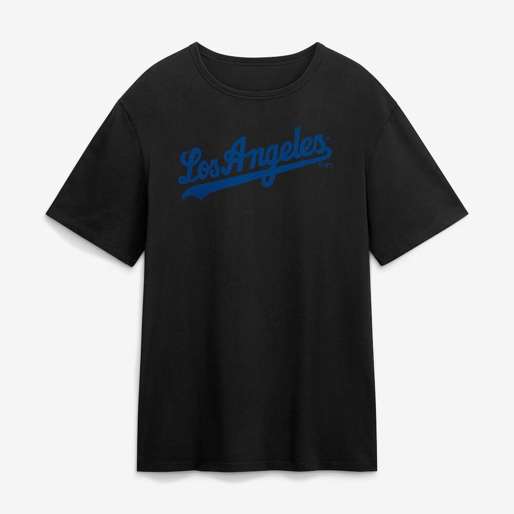 Alstyle Legacy T-shirt Los Angeles Dodgers Fanatics Crew Neck Black Blue Size M